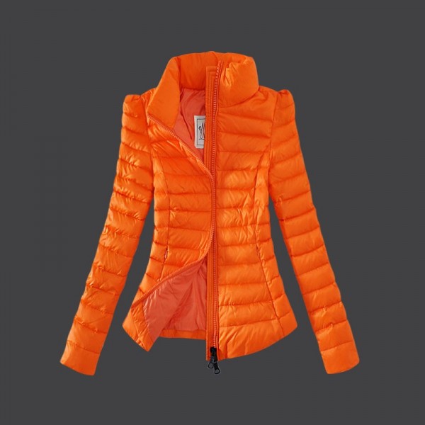Moncler Donna Giù cappotto stand Collare Arancione uscita M1021